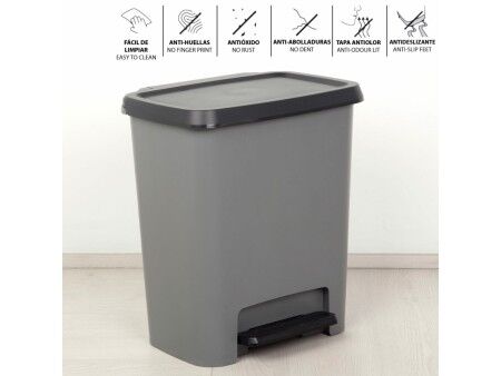 Kosz na śmieci Curver Ciemny szary Plastikowy 25 L (5 Sztuk)