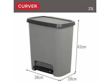 Kosz na śmieci Curver Ciemny szary Plastikowy 25 L (5 Sztuk)