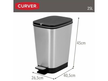 Kosz na śmieci Curver Szary Plastikowy 25 L (4 Sztuk)