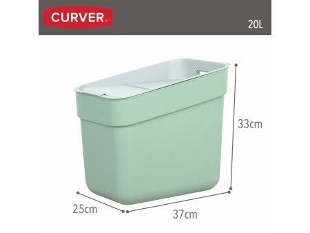 Kosz na śmieci Curver Kolor Zielony Plastikowy 20 L (6 Sztuk)