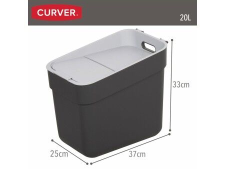 Kosz na śmieci Curver Szary Plastikowy 20 L (6 Sztuk)