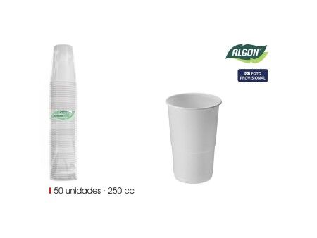 Zestaw kieliszków Algon Biały 250 ml 50 Części (18 Sztuk)