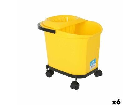 Wiadro Kety Żółty 16 L 40,5 x 30 x 35 cm (6 Sztuk)