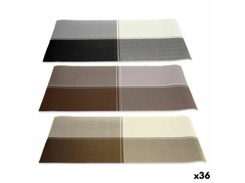 Podkładki na stół Kinvara TSL-2204F Brązowy Czarny Brąz 45 x 30 x 0,1 cm Krata (36 Sztuk)