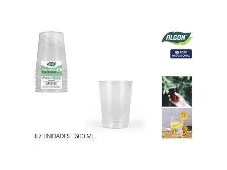 Zestaw kieliszków Algon Plastikowy 300 ml 7 Części (24 Sztuk)