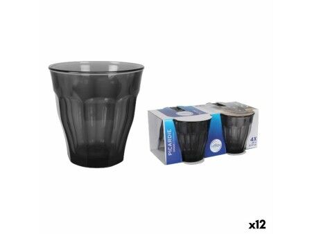 Szklanka wody Duralex Picardie Czarny Szary 250 ml 4 Części (12 Sztuk)