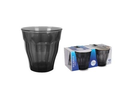 Szklanka wody Duralex Picardie Czarny Szary 250 ml 4 Części (12 Sztuk)