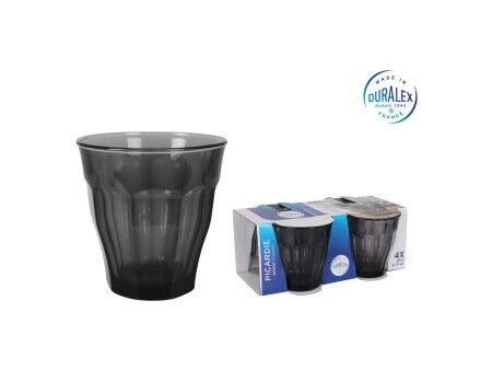Szklanka wody Duralex Picardie Czarny Szary 250 ml 4 Części (12 Sztuk)