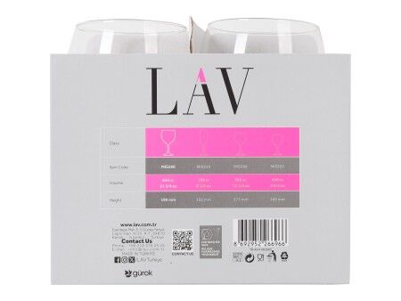 Kieliszek do koktajli LAV 645 ml 9,4 x 20 cm 4 Części (6 Sztuk)
