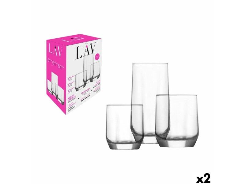 Zestaw kieliszków LAV Diamond 310 ml 385 ml 215 ml 18 Części (2 Sztuk)