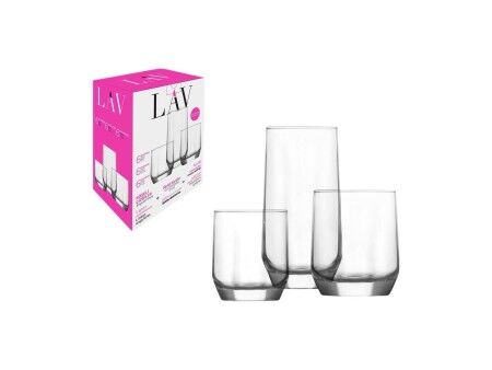 Zestaw kieliszków LAV Diamond 310 ml 385 ml 215 ml 18 Części (2 Sztuk)