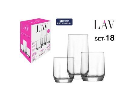 Zestaw kieliszków LAV Diamond 310 ml 385 ml 215 ml 18 Części (2 Sztuk)