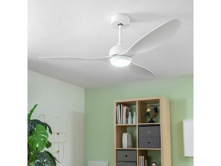 Wentylator sufitowy z oświetleniem LED i 3 łopatkami z ABS Flaled InnovaGoods Biały 36 W 52" Ø132 cm