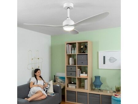 Wentylator sufitowy z oświetleniem LED i 3 łopatkami z ABS Flaled InnovaGoods Biały 36 W 52" Ø132 cm