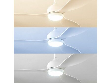 Wentylator sufitowy z oświetleniem LED i 3 łopatkami z ABS Flaled InnovaGoods Biały 36 W 52" Ø132 cm