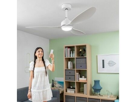 Wentylator sufitowy z oświetleniem LED i 3 łopatkami z ABS Flaled InnovaGoods Biały 36 W 52" Ø132 cm
