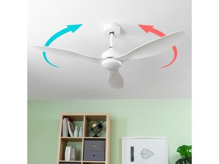 Wentylator sufitowy z oświetleniem LED i 3 łopatkami z ABS Flaled InnovaGoods Biały 36 W 52" Ø132 cm