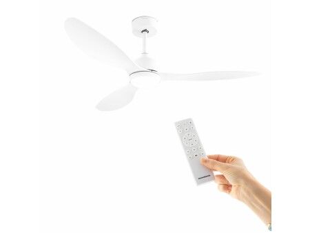 Wentylator sufitowy z oświetleniem LED i 3 łopatkami z ABS Flaled InnovaGoods Biały 36 W 52" Ø132 cm