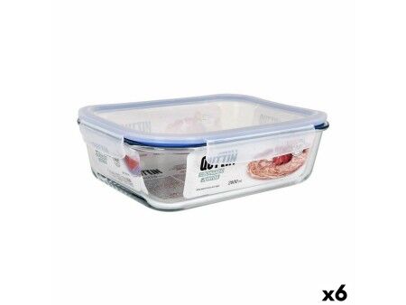 Hermetyczne pudełko na lunch Quttin   Prostokątny 2,6 L (6 Sztuk)