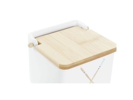 Solniczka z pokrywką DKD Home Decor Morski Wielokolorowy Bambus Dolomite 12,5 x 12,5 x 11,5 cm