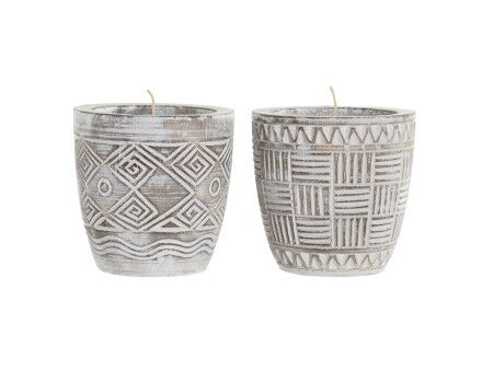 Świeca DKD Home Decor Drewno Wosk (2 Sztuk)