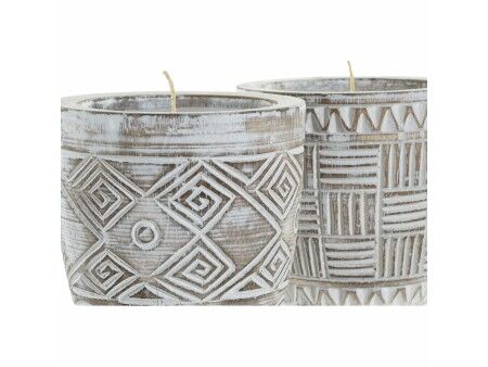 Świeca DKD Home Decor Drewno Wosk (2 Sztuk)