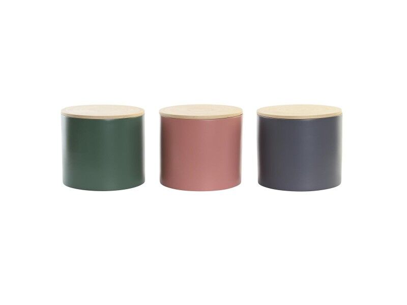 Łódź DKD Home Decor Bambus 2,6 L 18 x 18 x 16 cm (3 Sztuk)