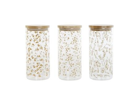 Łódź DKD Home Decor Kolor Zielony Różowy Musztarda Naturalny Silikon Bambus Szkło borokrzemowe Shabby Chic 1,4 L (4 Sztuk)
