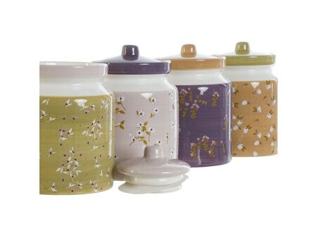 Łódź DKD Home Decor Kolor Zielony Różowy Musztarda Liliowy Dolomite Shabby Chic 1 L 12 x 12 x 16 cm (4 Sztuk)