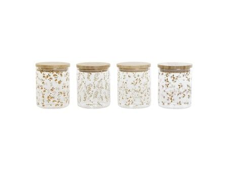 Łódź DKD Home Decor Bambus Szkło borokrzemowe Shabby Chic 700 ml 10 x 10 x 12,5 cm (4 Sztuk)