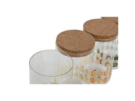 Łódź Home ESPRIT Żółty Kolor Zielony Naturalny Korek Silikon Szkło borokrzemowe Shabby Chic 1 L (4 Sztuk)