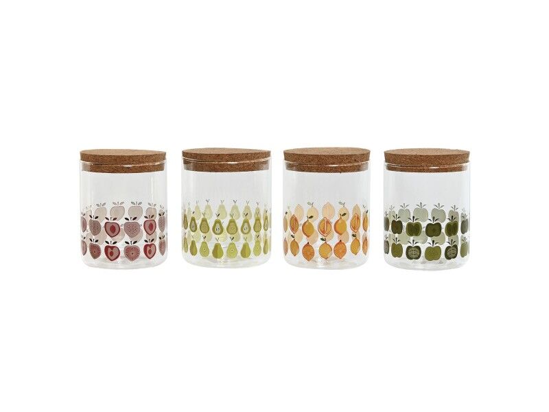Łódź Home ESPRIT Żółty Kolor Zielony Naturalny Korek Silikon Szkło borokrzemowe Shabby Chic 700 ml (4 Sztuk)