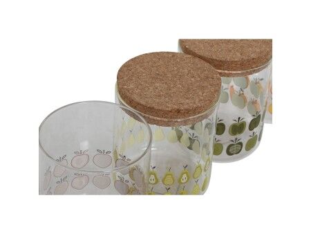 Łódź Home ESPRIT Żółty Kolor Zielony Naturalny Korek Silikon Szkło borokrzemowe Shabby Chic 700 ml (4 Sztuk)