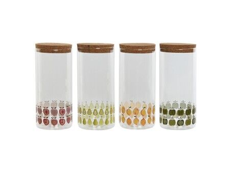 Łódź Home ESPRIT Żółty Kolor Zielony Naturalny Korek Silikon Szkło borokrzemowe Shabby Chic 1,4 L (4 Sztuk)