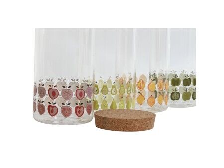 Łódź Home ESPRIT Żółty Kolor Zielony Naturalny Korek Silikon Szkło borokrzemowe Shabby Chic 1,4 L (4 Sztuk)