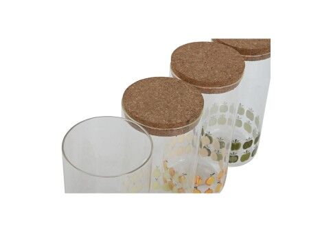 Łódź Home ESPRIT Żółty Kolor Zielony Naturalny Korek Silikon Szkło borokrzemowe Shabby Chic 1,4 L (4 Sztuk)