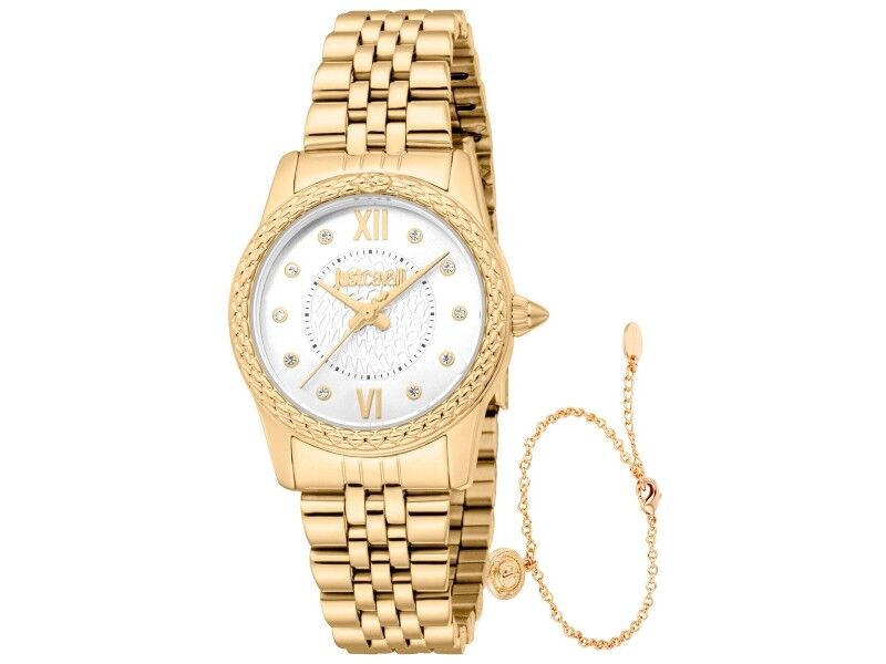 Zegarek Damski Just Cavalli ANIMALIER SPECIAL PACK + BRACELET Złoty (Ø 30 mm)