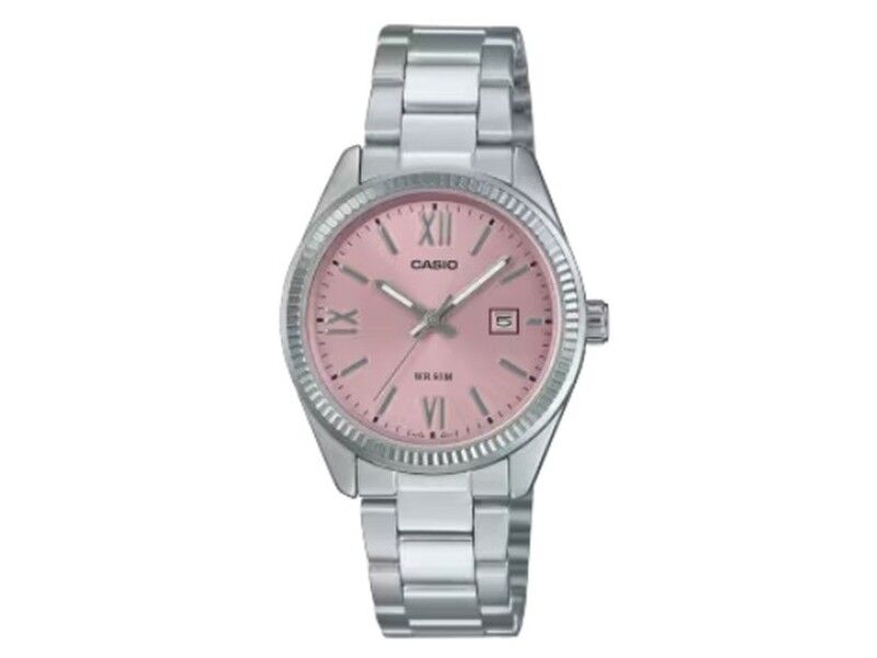 Zegarek Damski Casio LADY DATE - PINK Srebrzysty (Ø 30 mm)