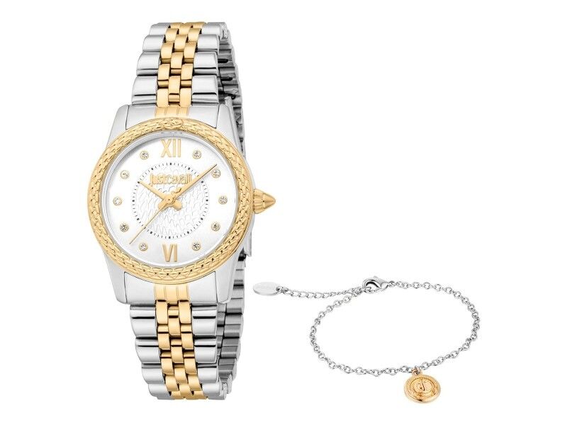 Zegarek Damski Just Cavalli ANIMALIER SPECIAL PACK + BRACELET Złoty (Ø 30 mm)