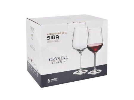 Zestaw kieliszków do wina Bohemia Crystal Sira 580 ml 6 Części (4 Sztuk)