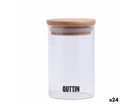 Przezroczysty szklany słoik Quttin    6,5 x 11 cm Silikon 250 ml (24 Sztuk)