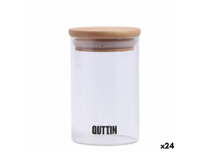 Przezroczysty szklany słoik Quttin    6,5 x 11 cm Silikon 250 ml (24 Sztuk)
