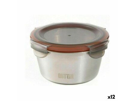 Hermetyczne pudełko na lunch Quttin Okrągła Stal nierdzewna Srebrzysty 300 ml Stal (12 Sztuk)