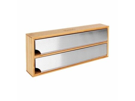 Uchwyt na Ręczniki Kuchenne Quttin Bambus Aluminium 33,5 x 13 x 5,5 cm (12 Sztuk)