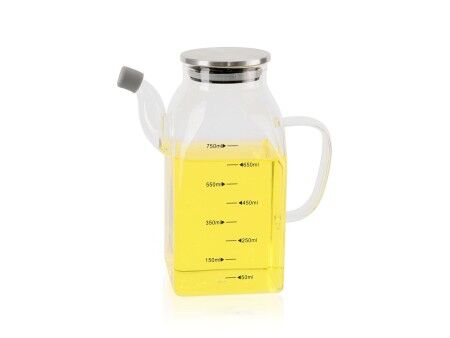 Buteleczka na oliwę La Mediterránea Przezroczysty Srebrzysty Metal Szkło borokrzemowe 0,75 L (12 Sztuk)