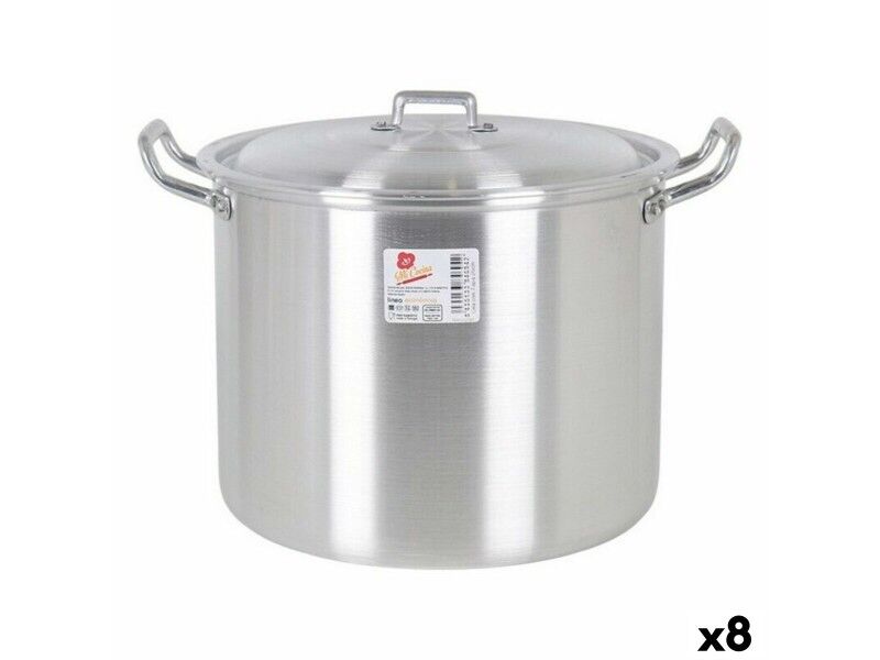 Garnek z Pokrywką 39693 Ø 22 cm Srebrzysty 6 L Aluminium 29 x 23 x 20 cm