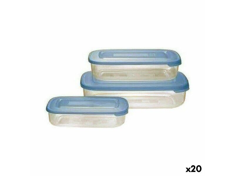 Pojemnik na Lunch Tontarelli Family Niebieski Prostokątny 29,6 x 19,8 x 7,7 cm (20 Sztuk)