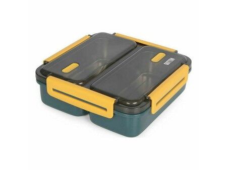 Hermetyczne pudełko na lunch ThermoSport Pojedyńczy Stal Plastikowy 19,8 x 19,8 x 6,3 cm (6 Sztuk)