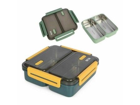 Hermetyczne pudełko na lunch ThermoSport Pojedyńczy Stal Plastikowy 19,8 x 19,8 x 6,3 cm (6 Sztuk)