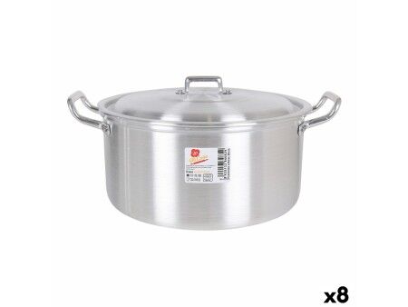 Garnek z Pokrywką Aluminium 33,5 x 28 x 15 cm (8 Sztuk)